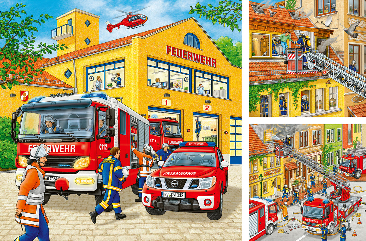 Ravensburger pusle 3x49 tk Tuletõrjebrigaad 094011V