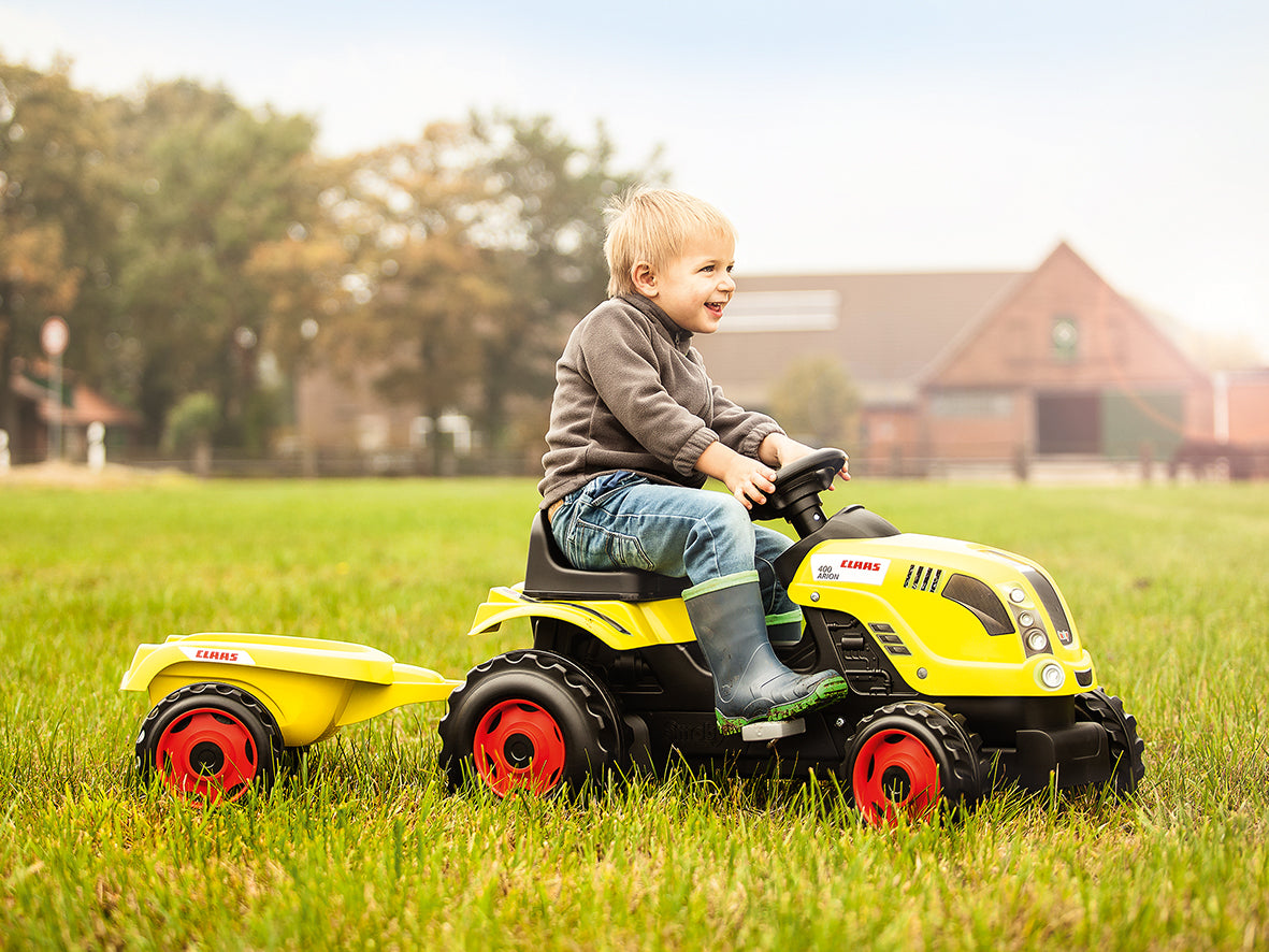 Smoby pealeistutav pedaalidega lastetraktor Claas Farmer XL järelkäruga 710114S
