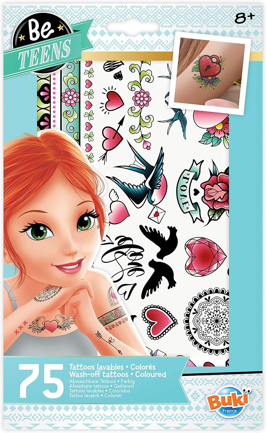 Buki mahapestav tattoo 75 tk - värviline TA003I