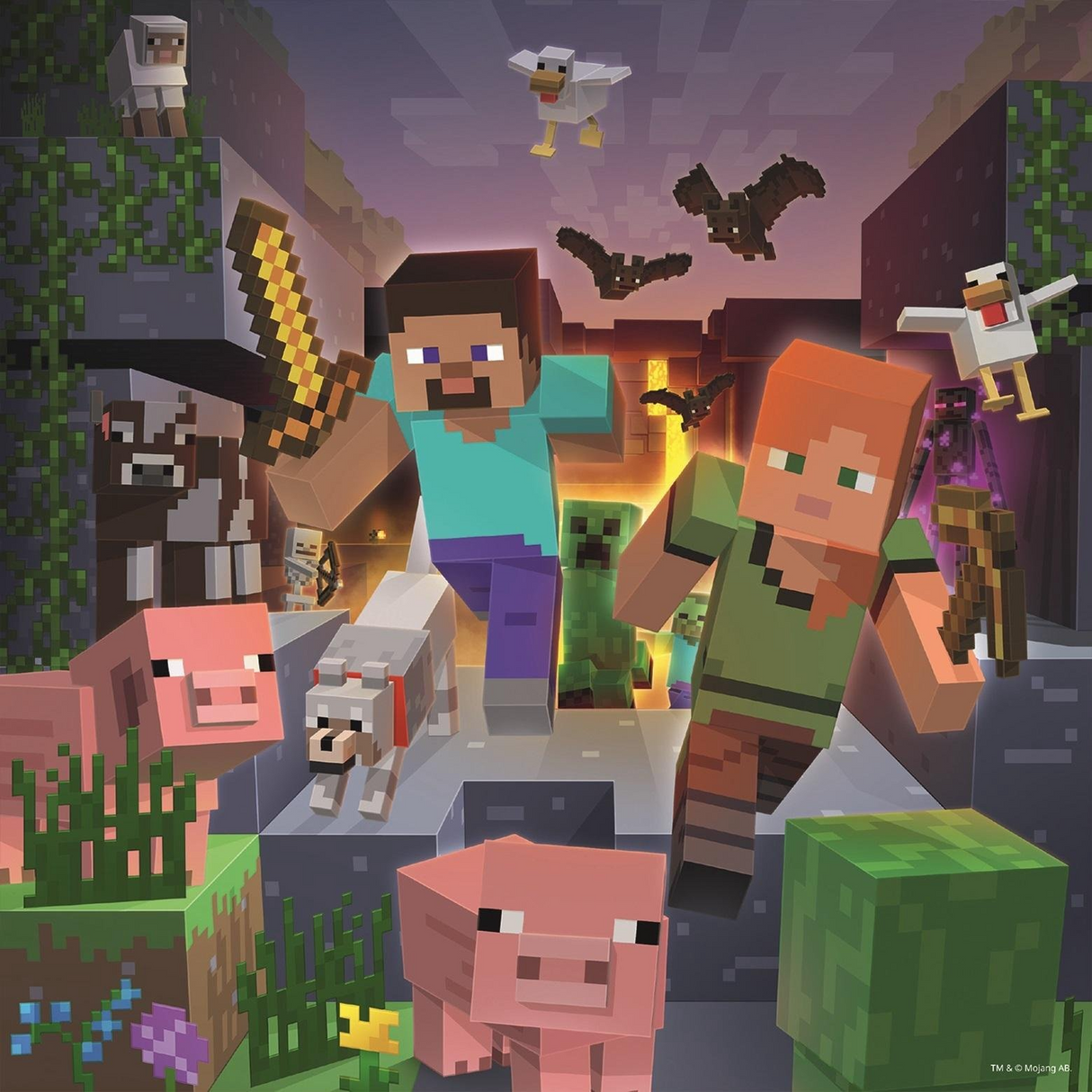 Ravenburgeri pusle 3x49 tk Minecraft 056217V