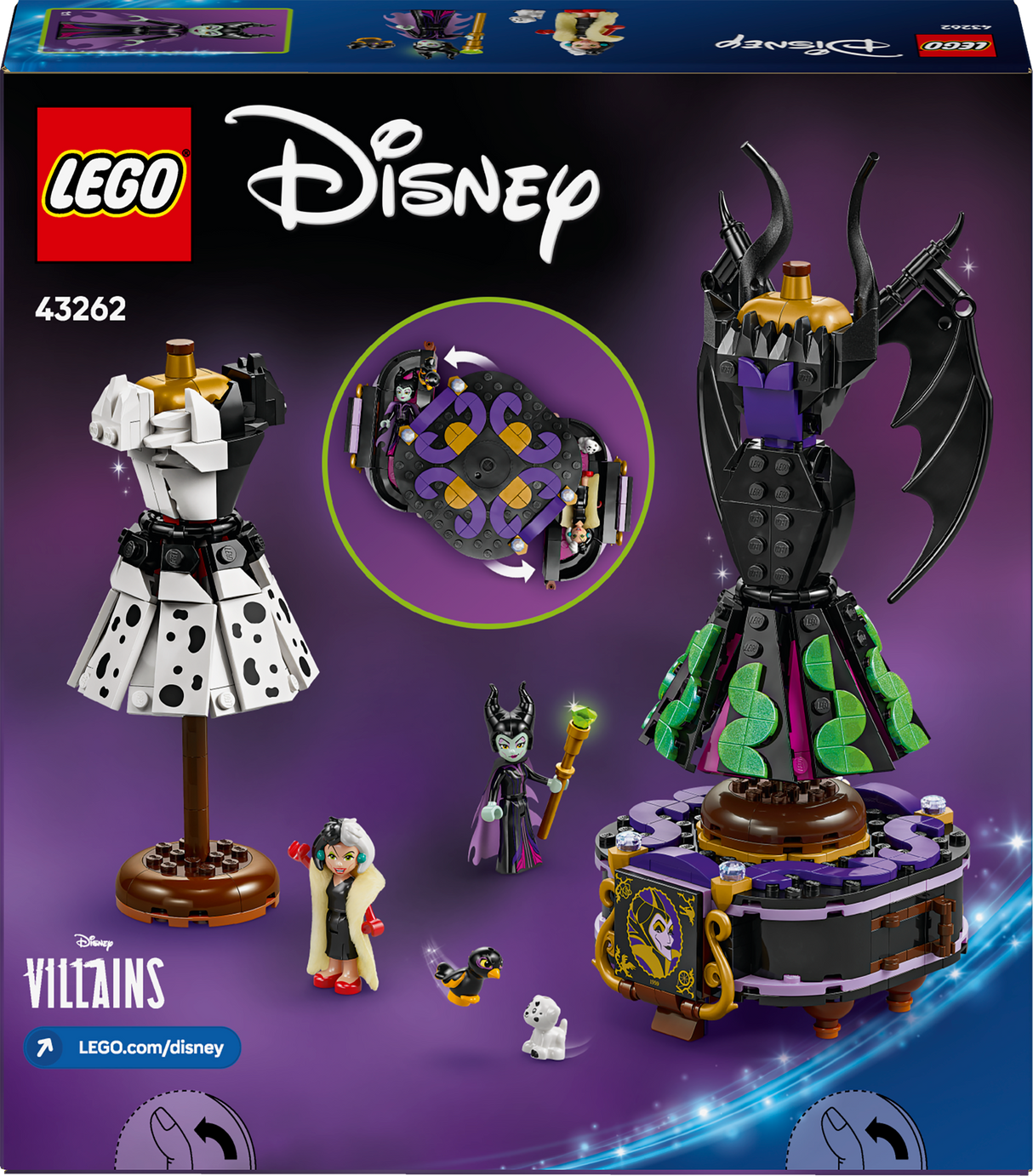 LEGO Disney Maleficenti ja Cruella De Vili kleidid 43262L