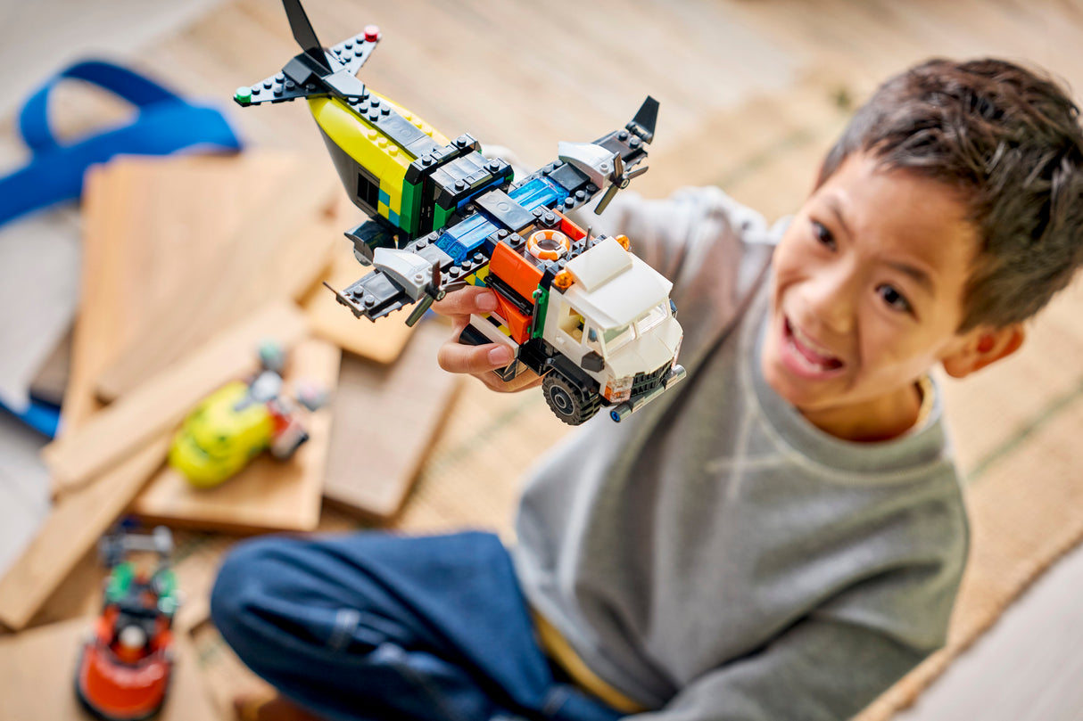 LEGO City Lennuki, hooldusauto ja hõljuki remiks 60505L