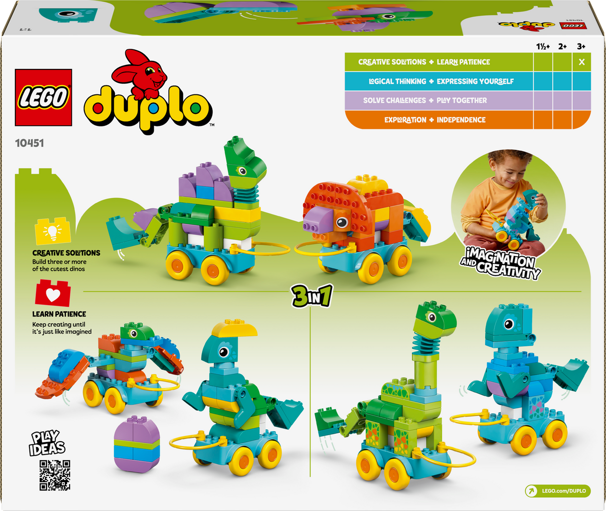 LEGO DUPLO Kolm ühes: dinosaurused ratastel
 10451L