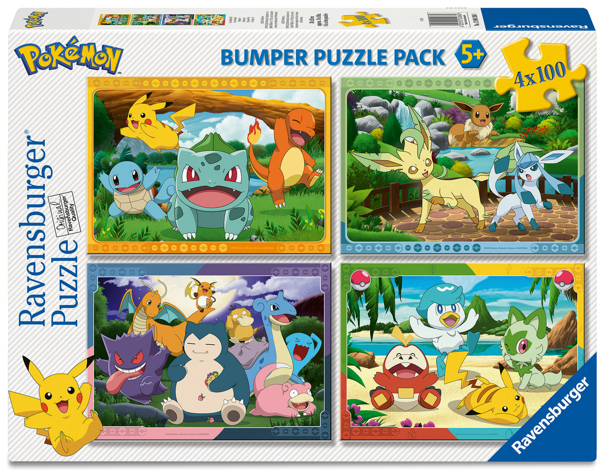 Ravensburger pusle 4x100 tk: Pokémoni tegelased 12004286V