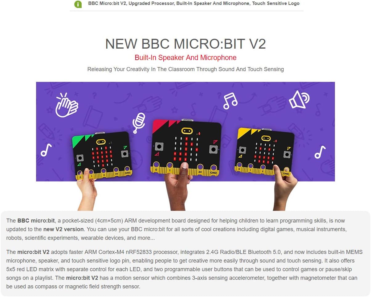 BBC micro:bit V2 Go stardikomplekt 2728765V2