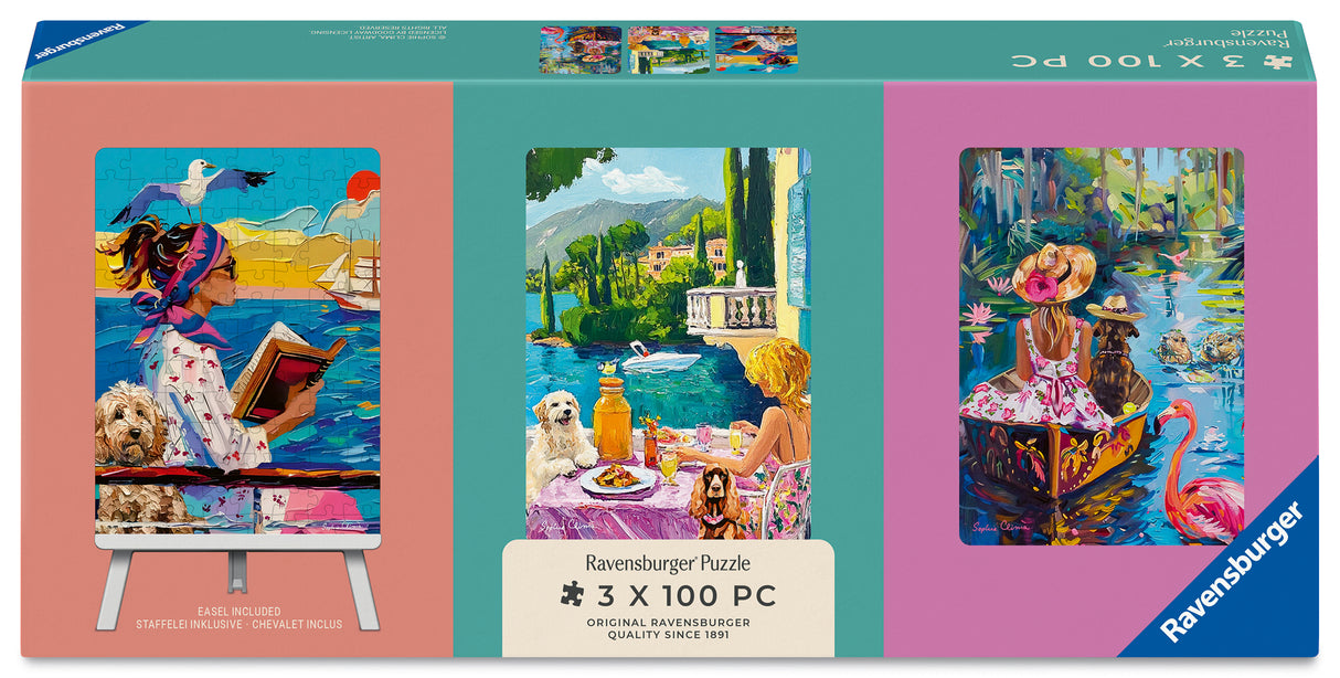 Ravensburger pusle 3x100 tk molbertiga: Koeraga reisil 12002049V