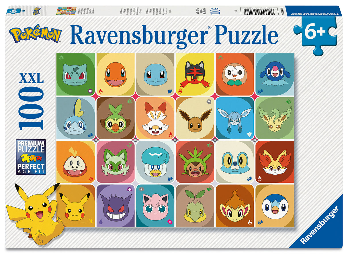 Ravensburger pusle 100 XXL tk: Pokémoni tegelased 12004320V